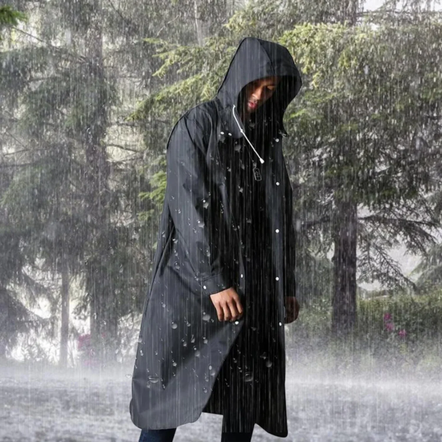 Adrien Manteau de Pluie Homme – Long Imperméable Respirant avec Capuche Ajustable - Image 3