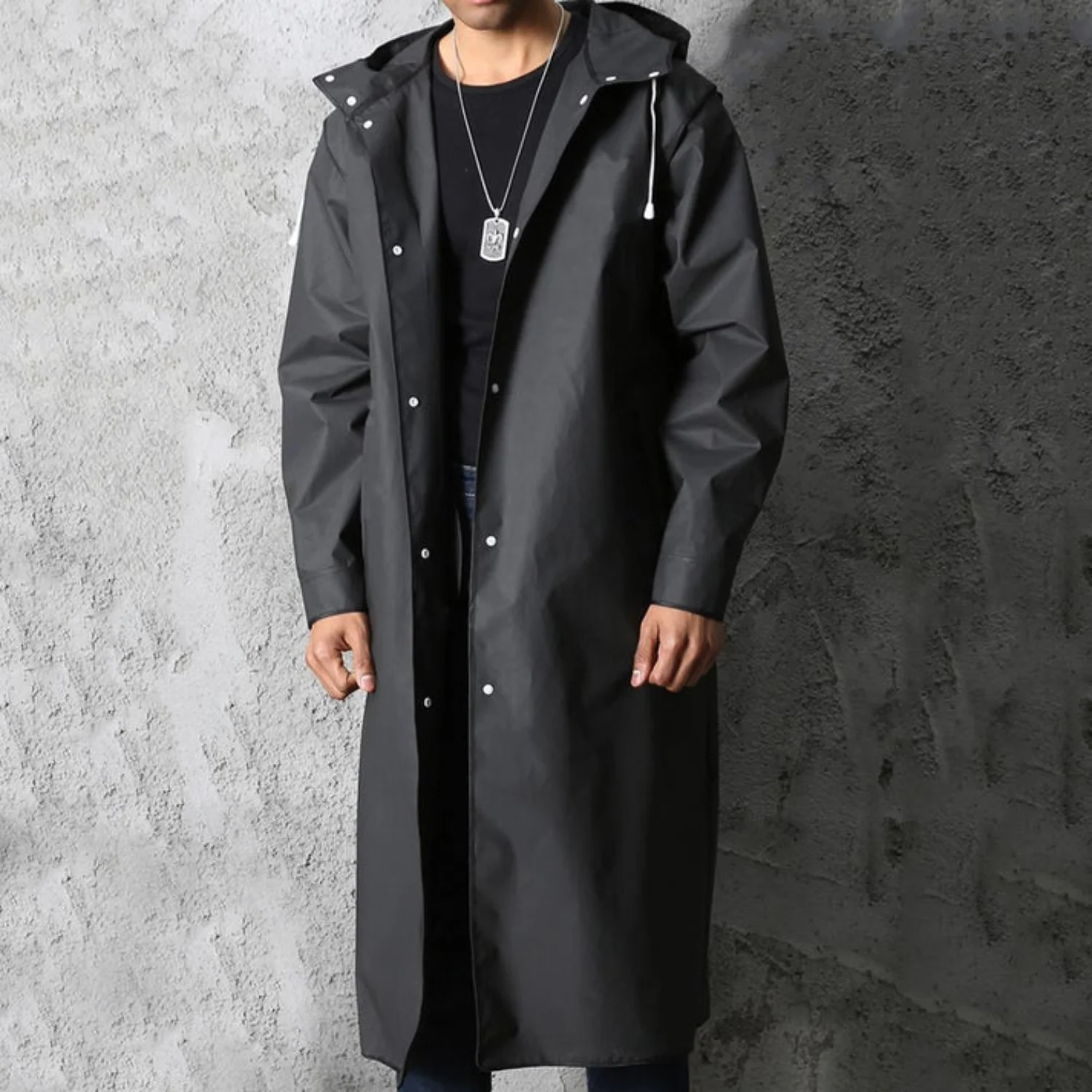 Adrien Manteau de Pluie Homme – Long Imperméable Respirant avec Capuche Ajustable - Image 5