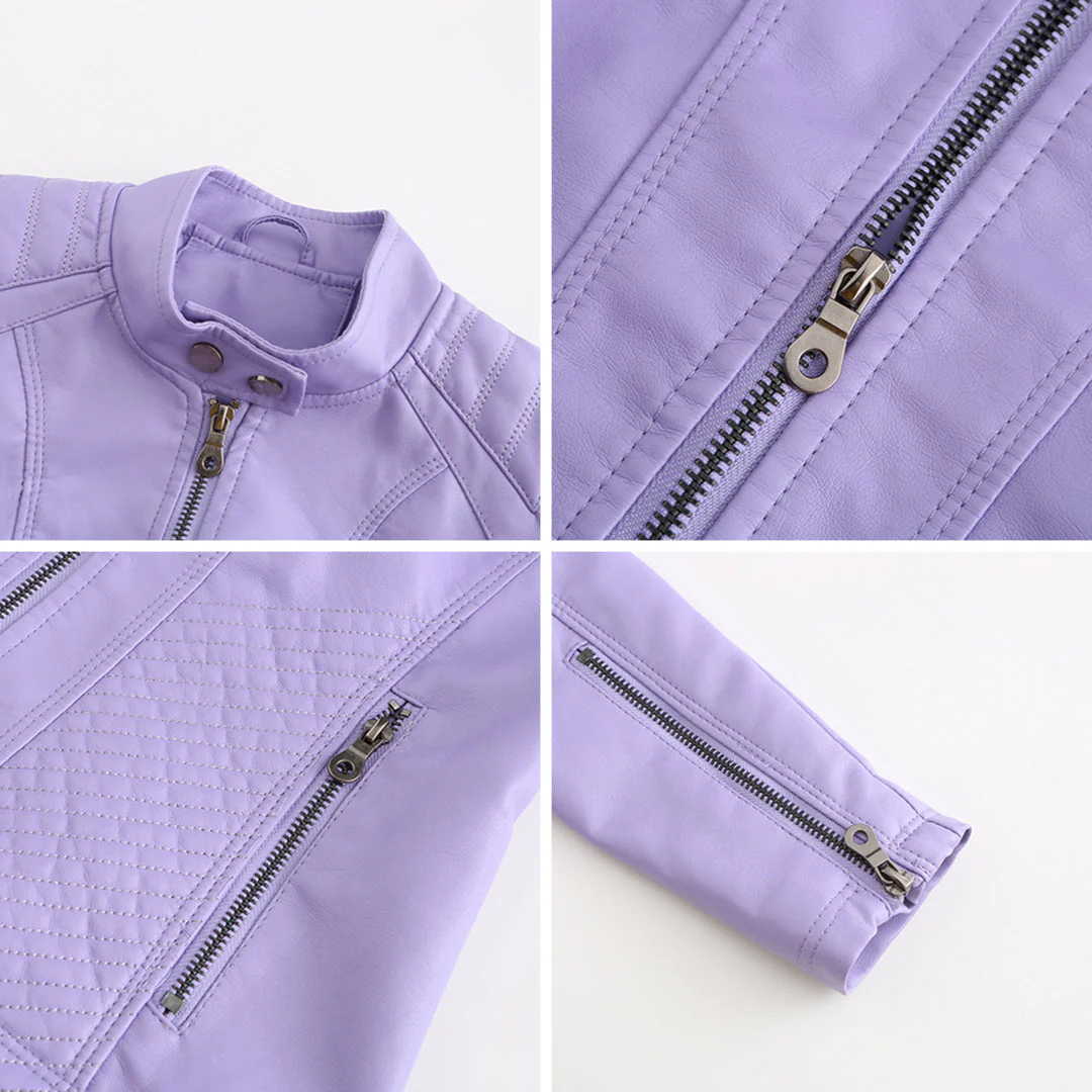 Andrijana Veste Femme – Veste en Cuir Souple Élégante avec Fermeture Asymétrique - Image 12