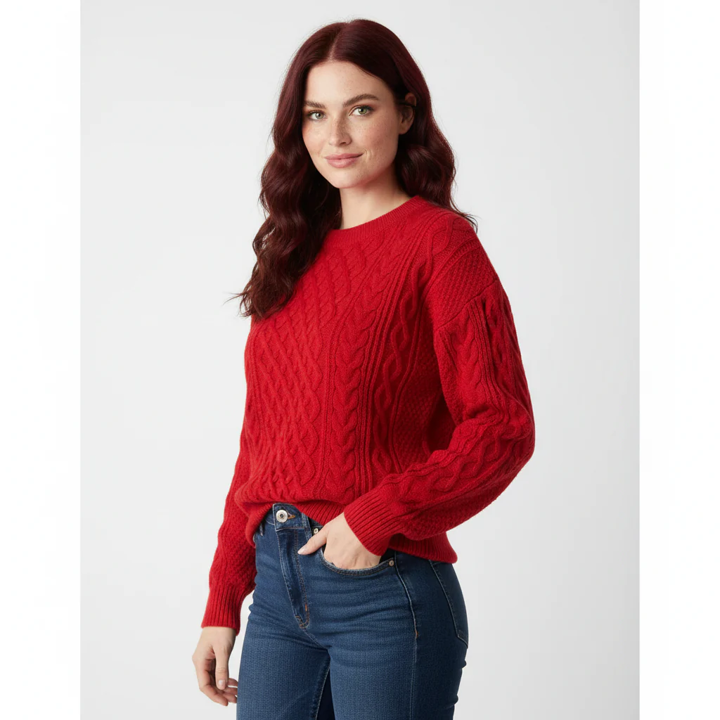 Avey Pull Unisexe – Tricot Doux à Motif Câble avec Col Rond & Coupe Confortable - Image 5