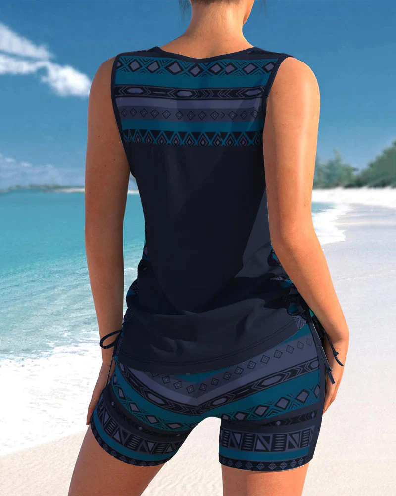 Bienna Tankini Femme – Design Géométrique avec Couvrance Totale & Coupe Confortable - Image 12