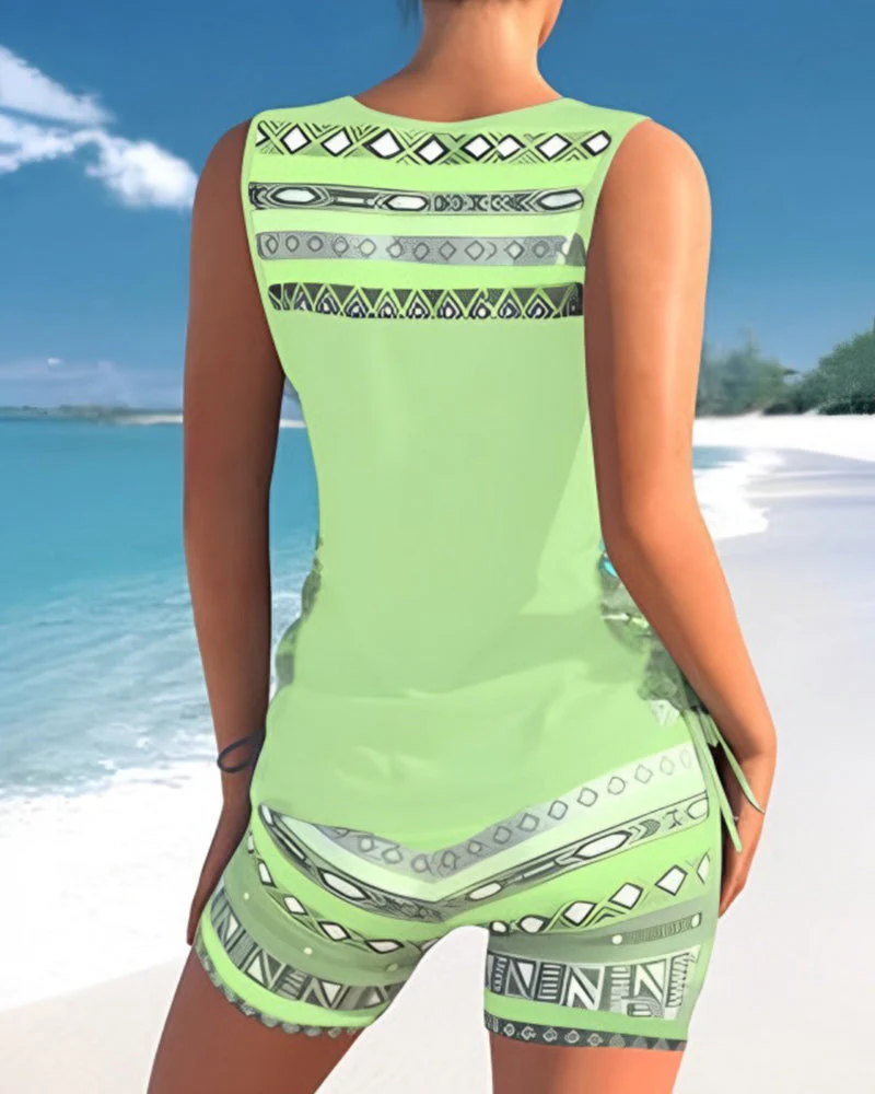 Bienna Tankini Femme – Design Géométrique avec Couvrance Totale & Coupe Confortable - Image 5