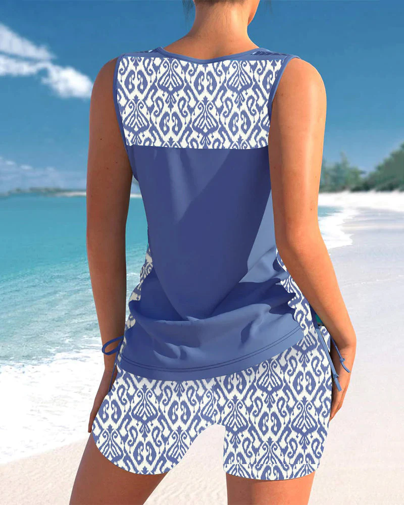 Bienna Tankini Femme – Design Géométrique avec Couvrance Totale & Coupe Confortable - Image 9
