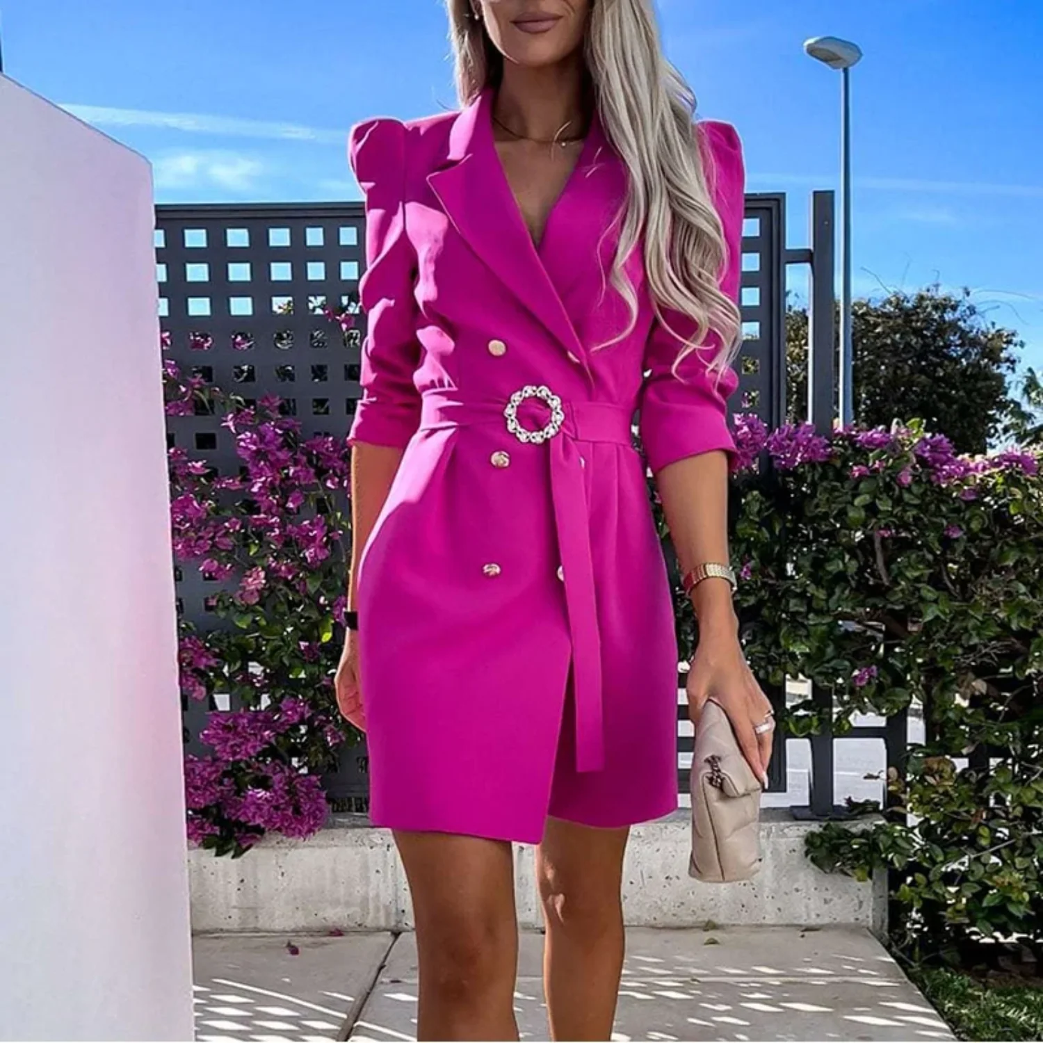 Bree Robe Blazer Femme – Look Marine Élégant avec Ceinture Ajustable & Coupe Polyvalente - Image 3