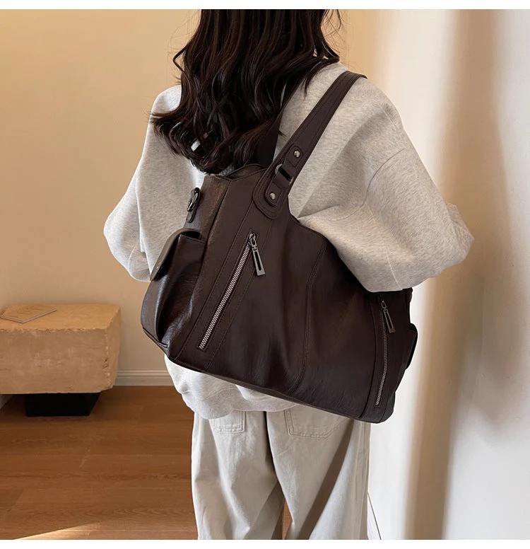 Clara Sac à Main Femme – Sac en Cuir Élégant avec Compartiments Spacieux & Détails Zippés - Image 4