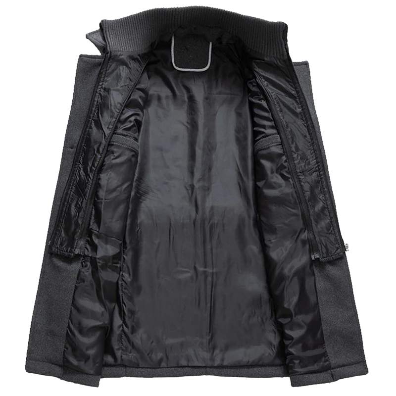 Daniel Manteau Long en Laine pour Homme – Pardessus Élégant Boutonné avec Revers Tailleur - Image 4