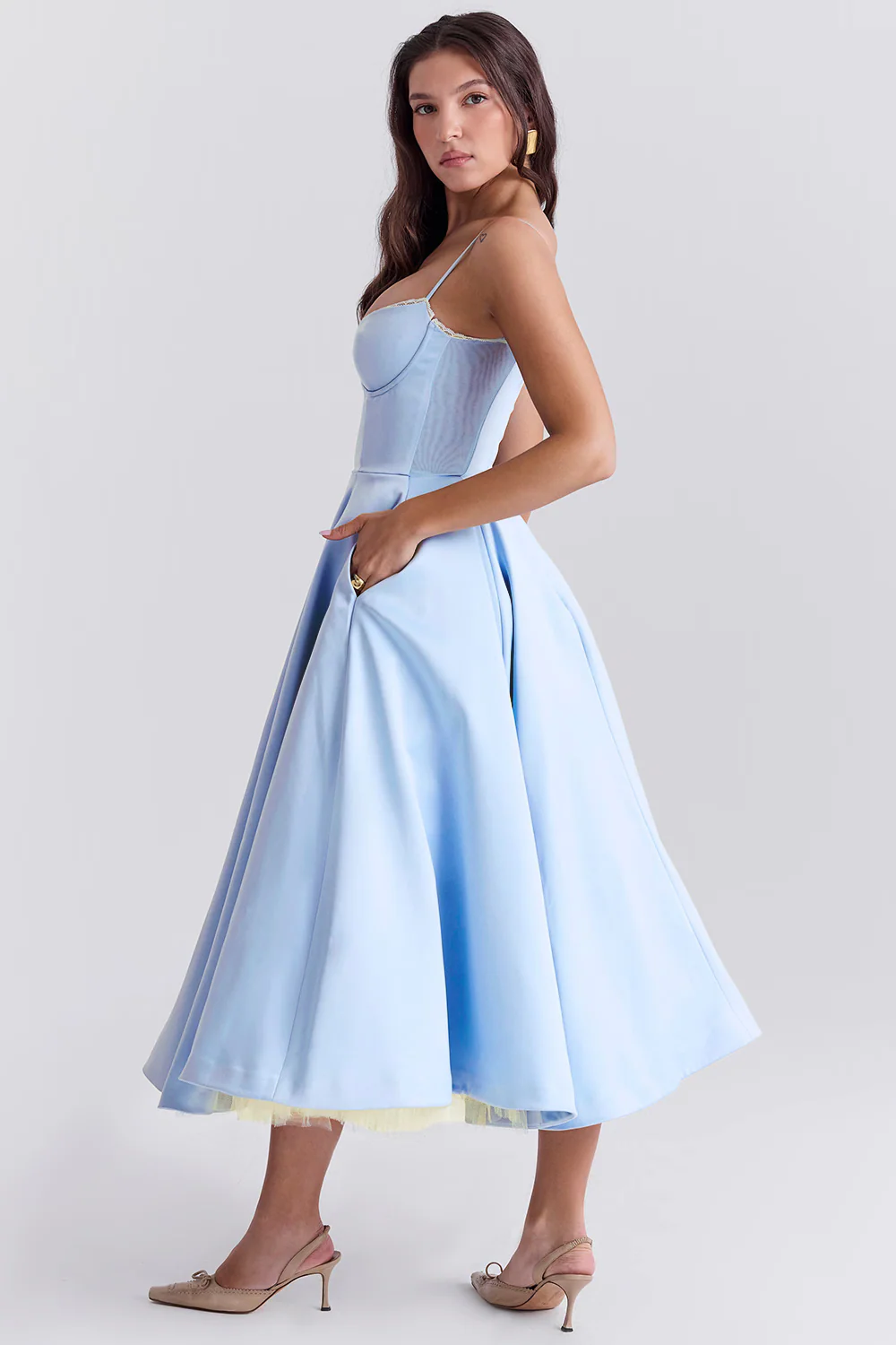 Dawn Robe Midi Femme – Élégante Robe en Tulle avec Bretelles Réglables & Coupe Confortable - Image 3