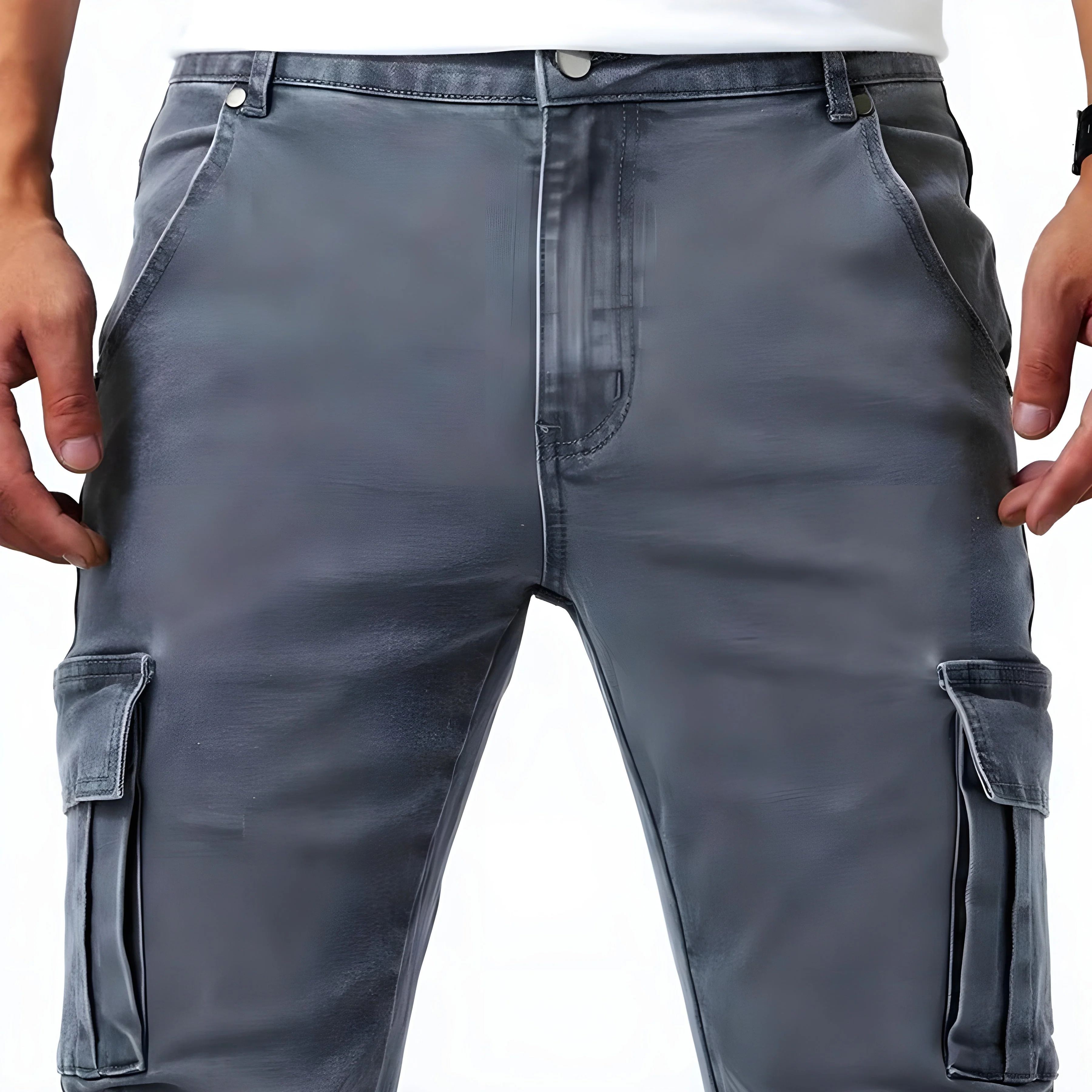 Francois Pantalon Homme – Pantalon Cargo en Denim Élastique Confortable & Moderne - Image 4