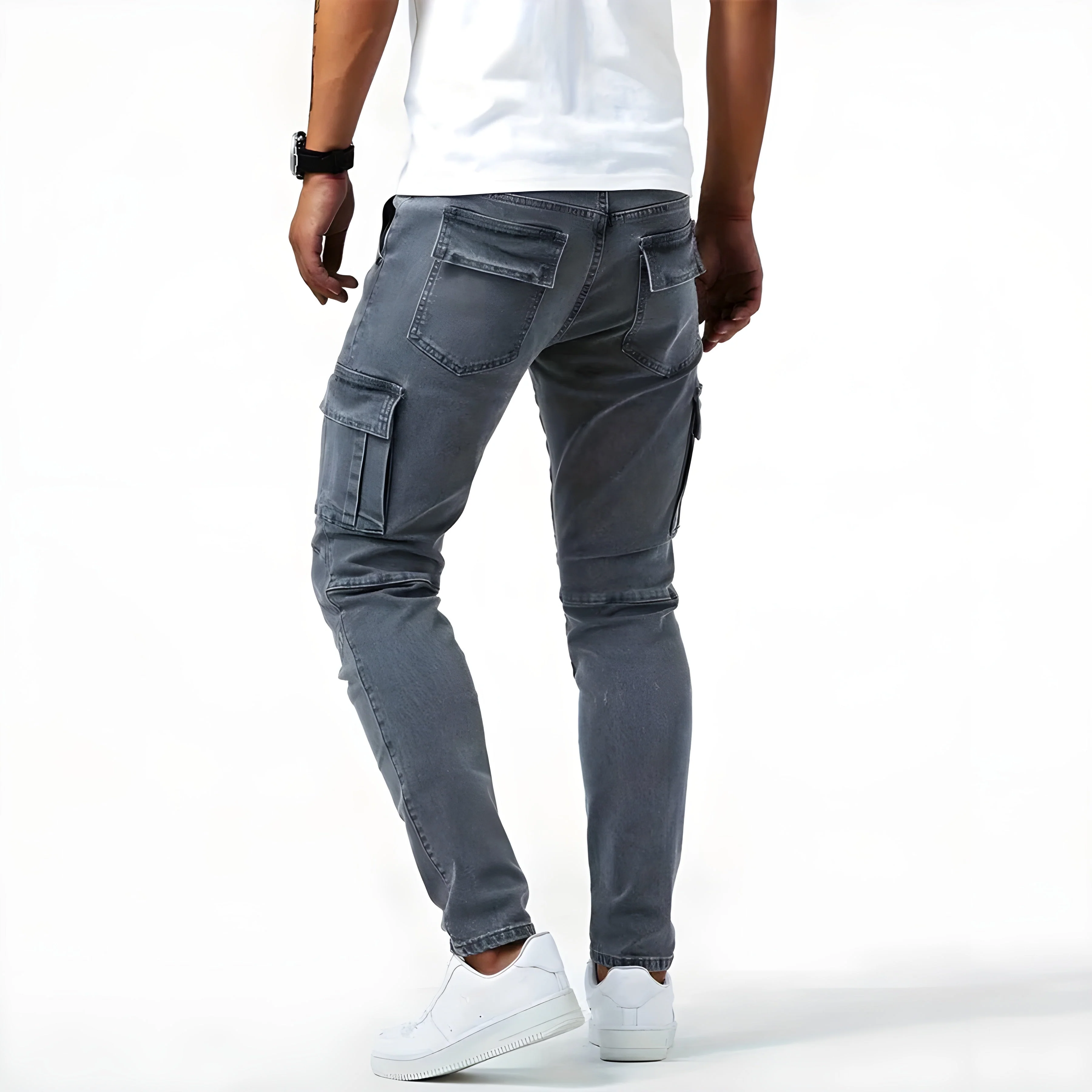 Francois Pantalon Homme – Pantalon Cargo en Denim Élastique Confortable & Moderne - Image 6