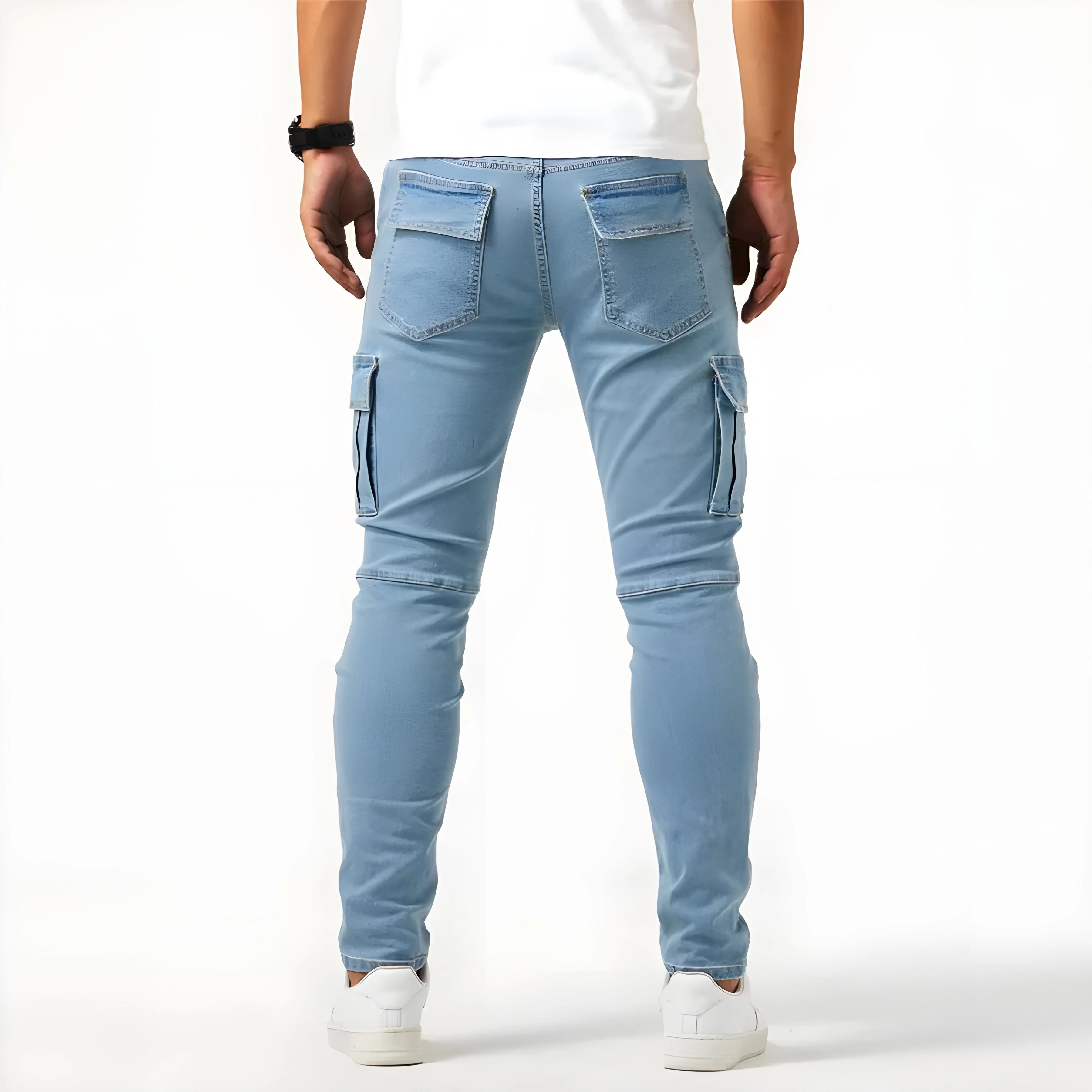 Francois Pantalon Homme – Pantalon Cargo en Denim Élastique Confortable & Moderne - Image 8