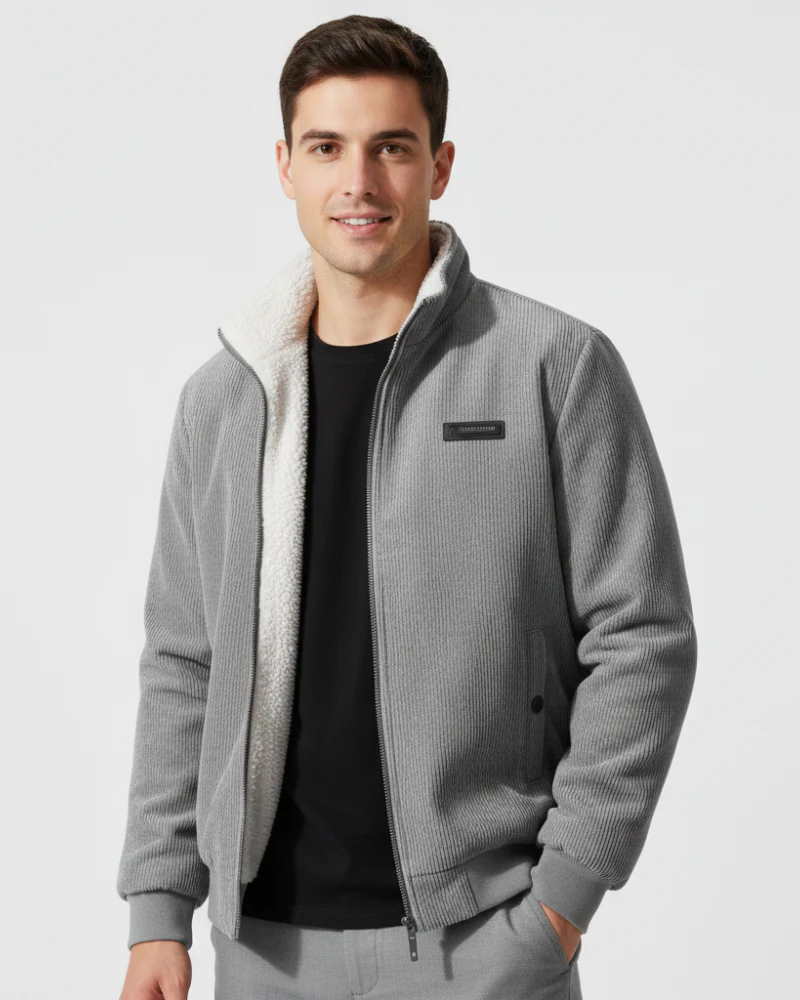 Glenn Veste Corduroy Homme – Blouson Chaud Doublé Sherpa avec Coupe Confortable - Image 3