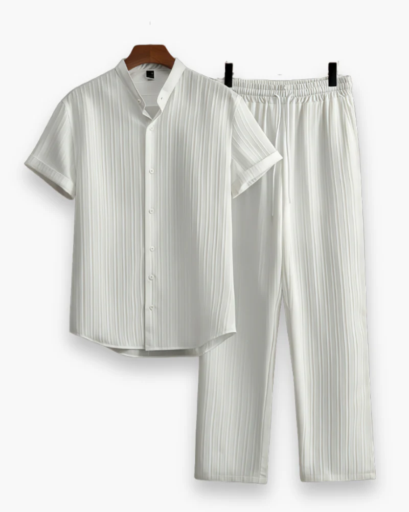 Josh Ensemble Homme Été – Chemise à Manches Courtes & Pantalon Léger et Décontracté - Image 3