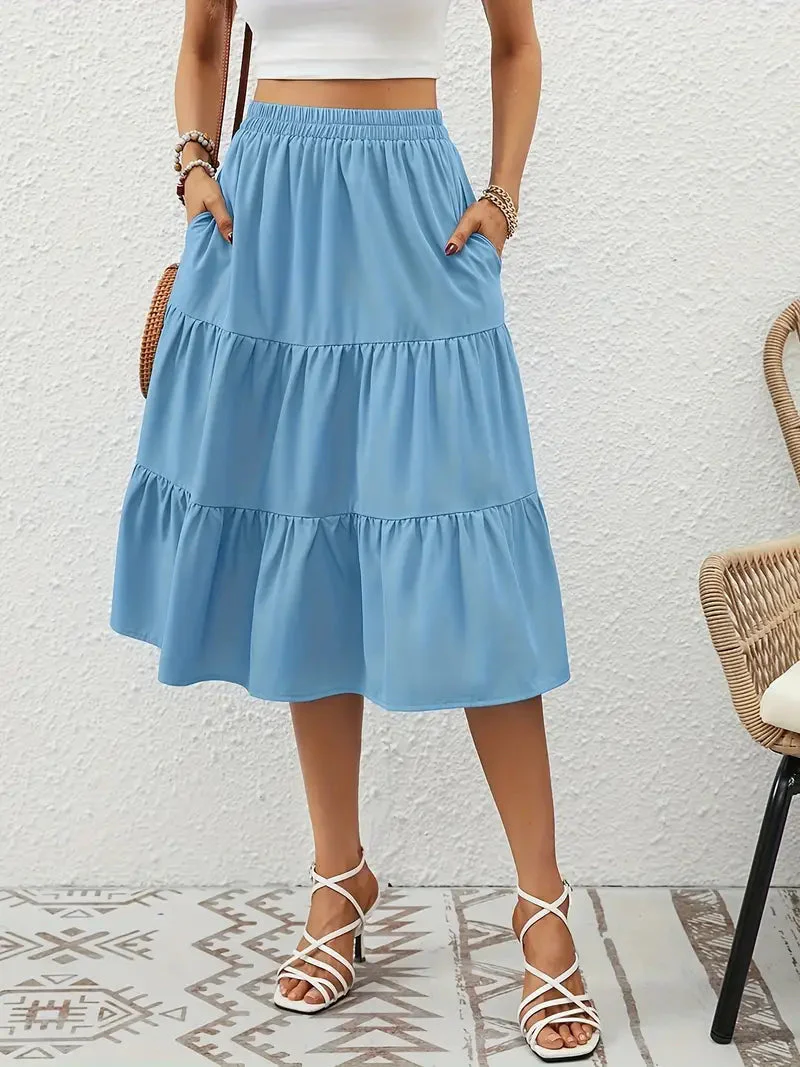 Jupe Fleurie Femme Zia – Coupe Évasée en A avec Poches, Légère pour le Printemps & l'Été - Image 11