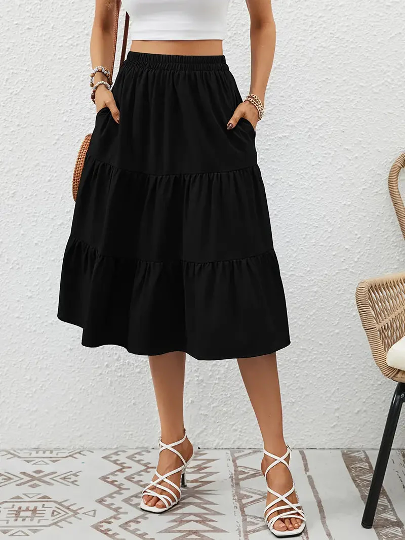 Jupe Fleurie Femme Zia – Coupe Évasée en A avec Poches, Légère pour le Printemps & l'Été - Image 4