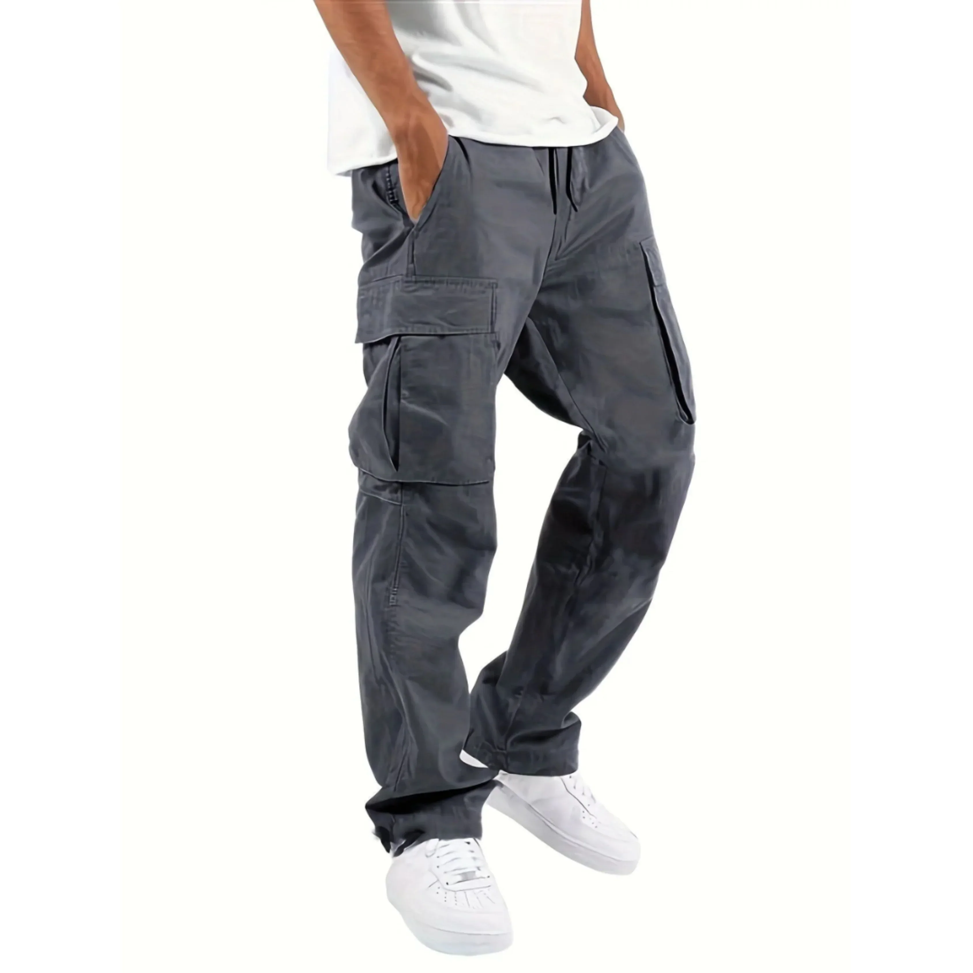Lance Pantalon Homme – Pantalon Cargo à Coupe Droite Large, Confortable & Tendance - Image 3