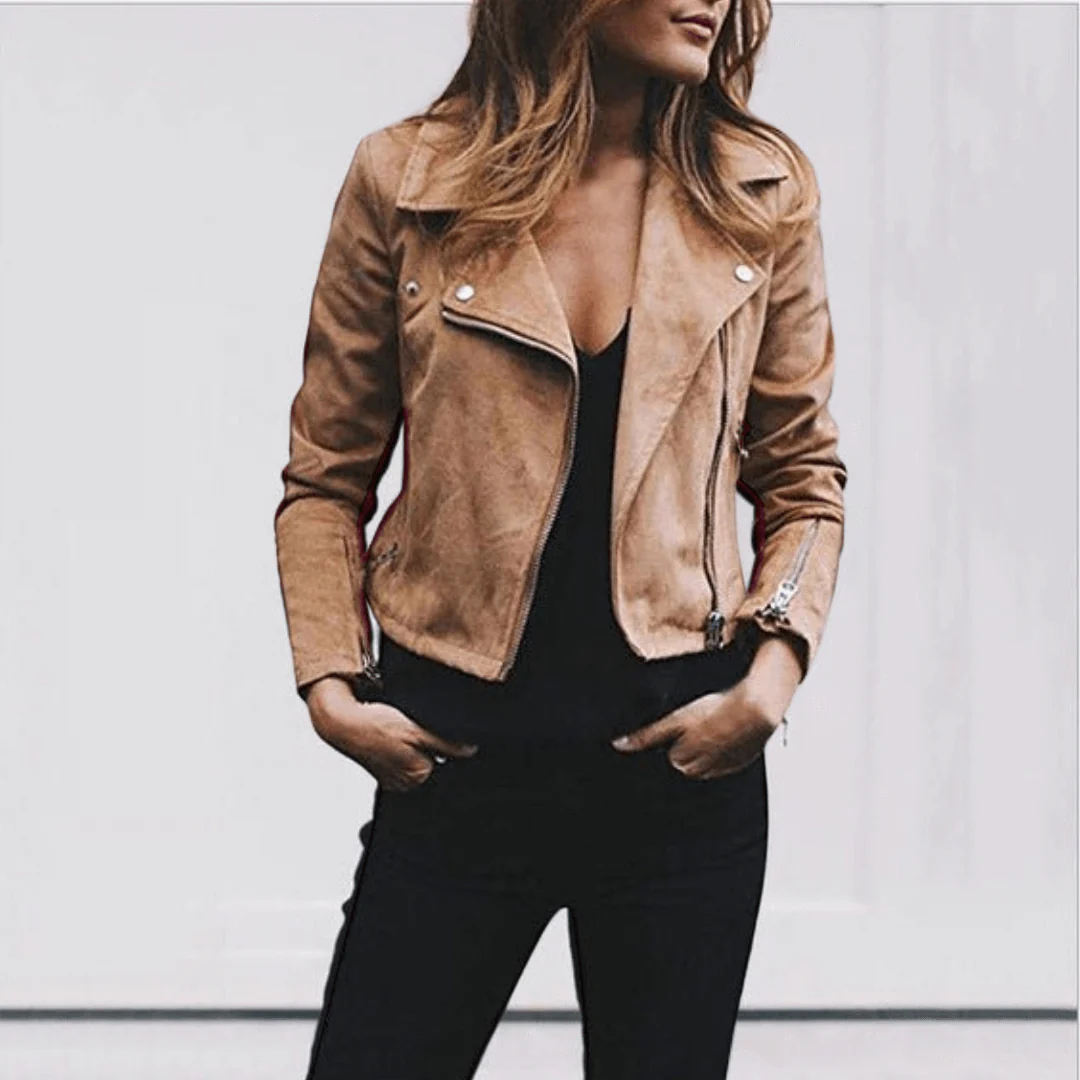 Leilany Veste Suédine Femme – Style Biker, Élégance et Confort pour un Look Tendance - Image 6