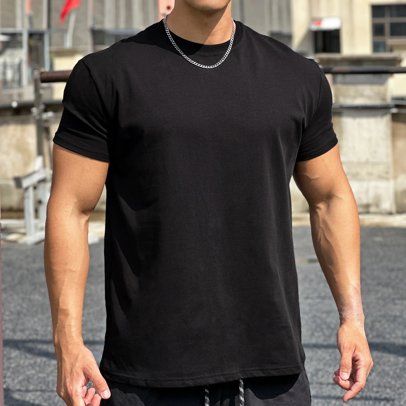 Liam T-Shirt de Sport Les hommes– T-Shirt Ample en Coton à Manches Courtes avec Design Respirant - Image 5
