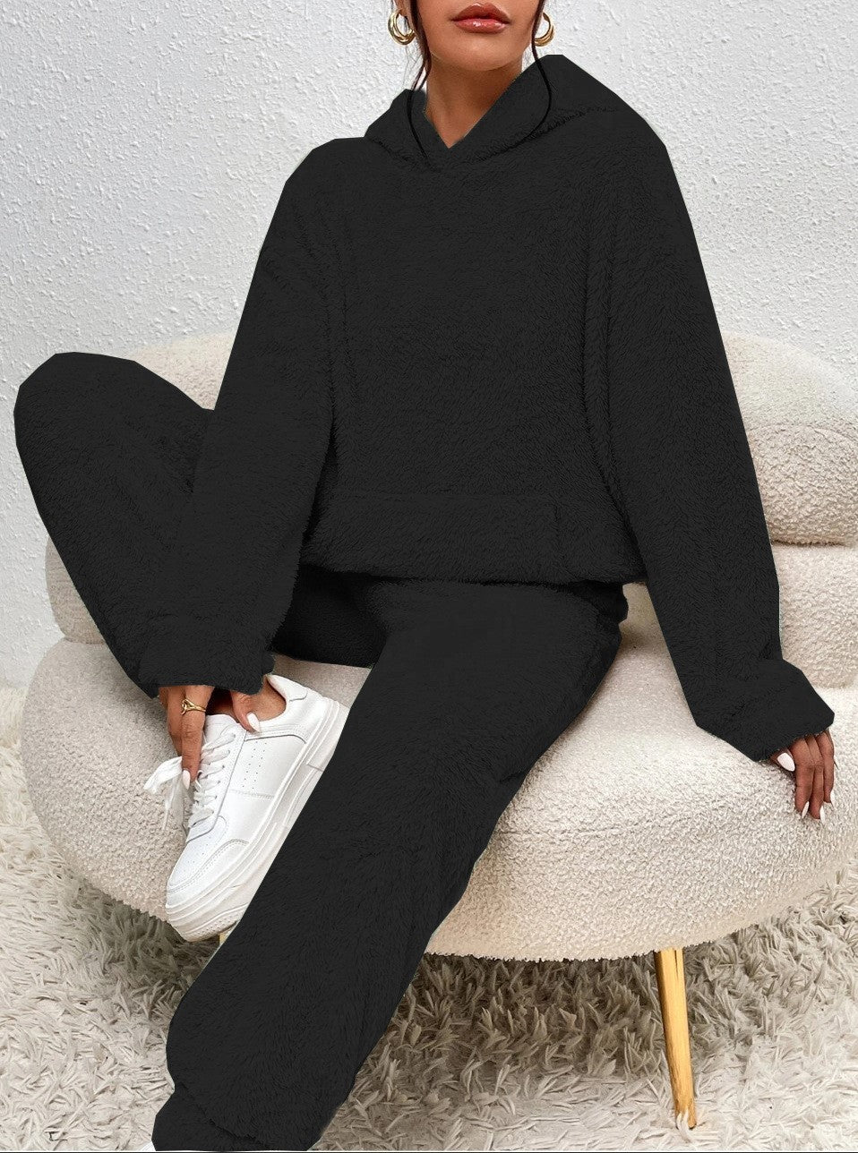 Lillie Ensemble Femme – Tenue d’Intérieur en Polaire Douce avec Hoodie & Jogging Confortables - Image 4