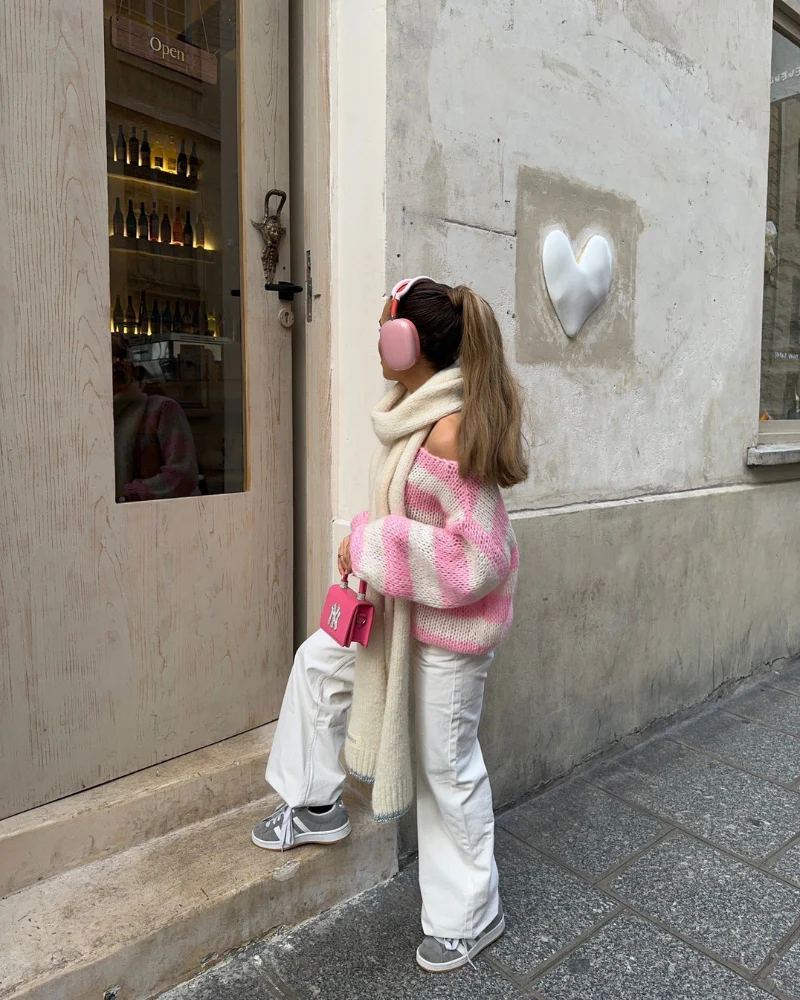 Louisa Pull Femme en Tricot – Pull Oversize Rayé en Matière Douce au Design Tendance - Image 10