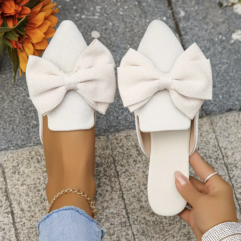 Mules Femme Dani – Chaussons Plates Élégants à Bout Pointu avec Nœud pour un Confort Quotidien - Image 5