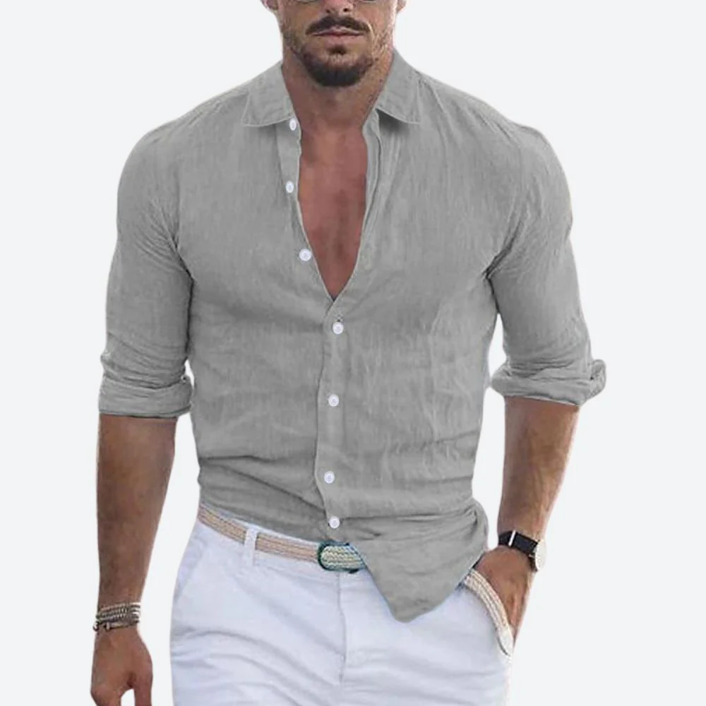 Rogelio | Chemise pour homme à col rabattu avec coupe décontractée pour l'été - Image 6