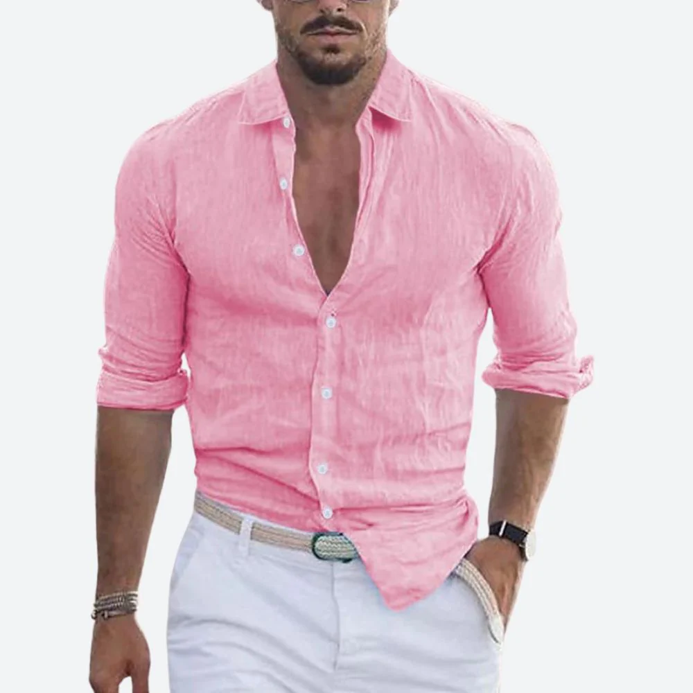 Rogelio | Chemise pour homme à col rabattu avec coupe décontractée pour l'été - Image 7