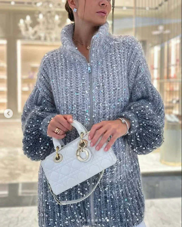 Sol Cardigan Femme – Gilet Élégant à Paillettes Confortable & Sophistiqué - Image 10