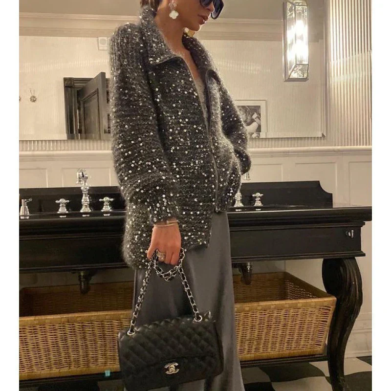 Sol Cardigan Femme – Gilet Élégant à Paillettes Confortable & Sophistiqué - Image 5