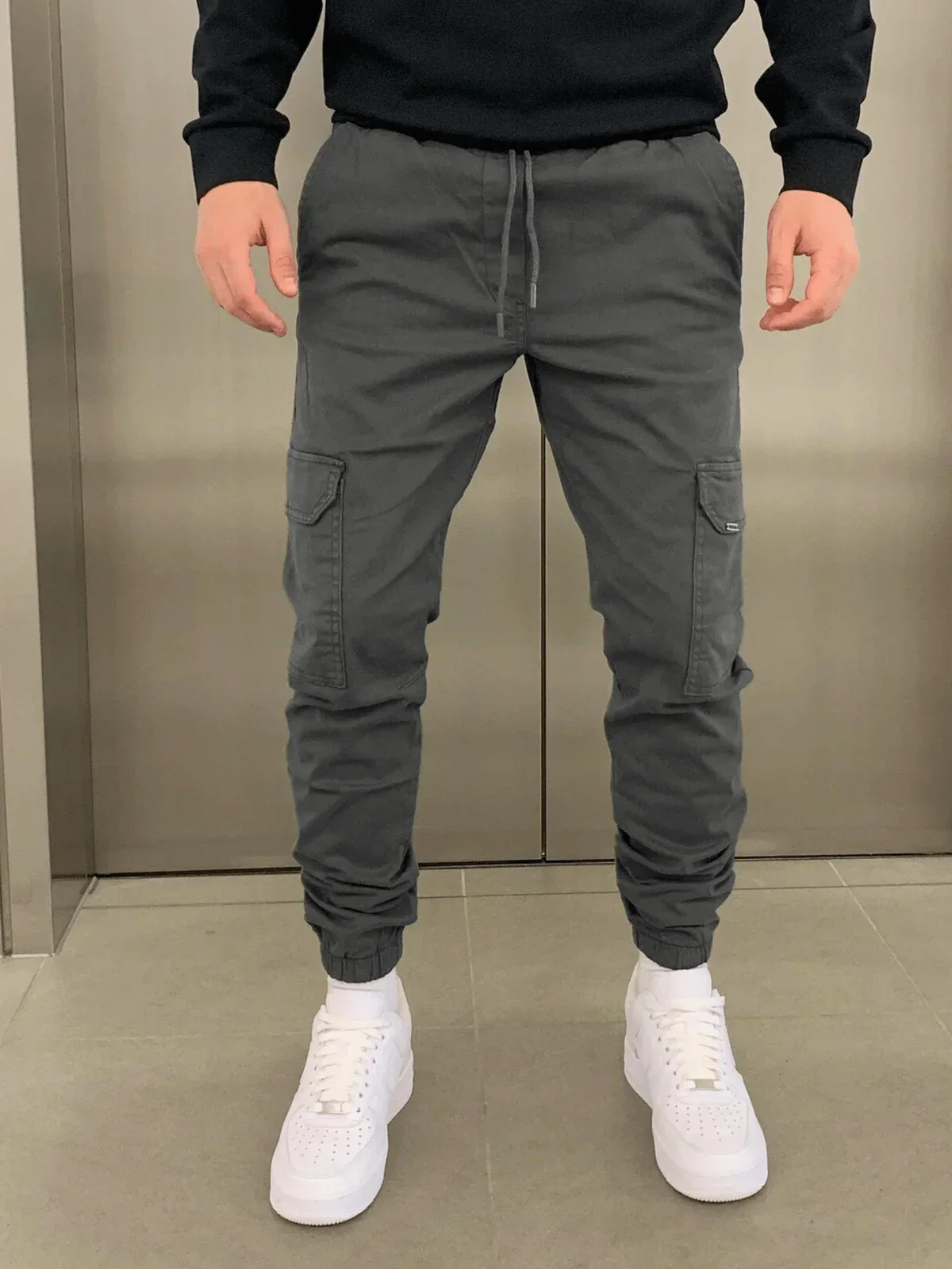 Stefan Pantalon Homme – Cargo Jogger Fit avec Taille Élastique & Poches Pratiques - Image 7