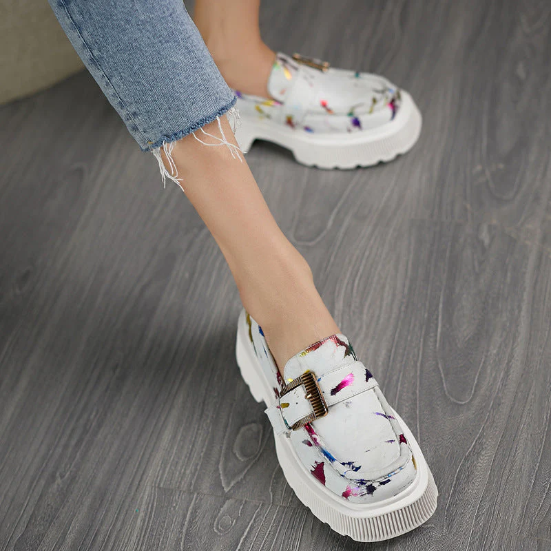 Stella Chaussures Femme – Mocassins à Plateforme Ajourée avec Boucle & Semelle en Caoutchouc Confortable - Image 4