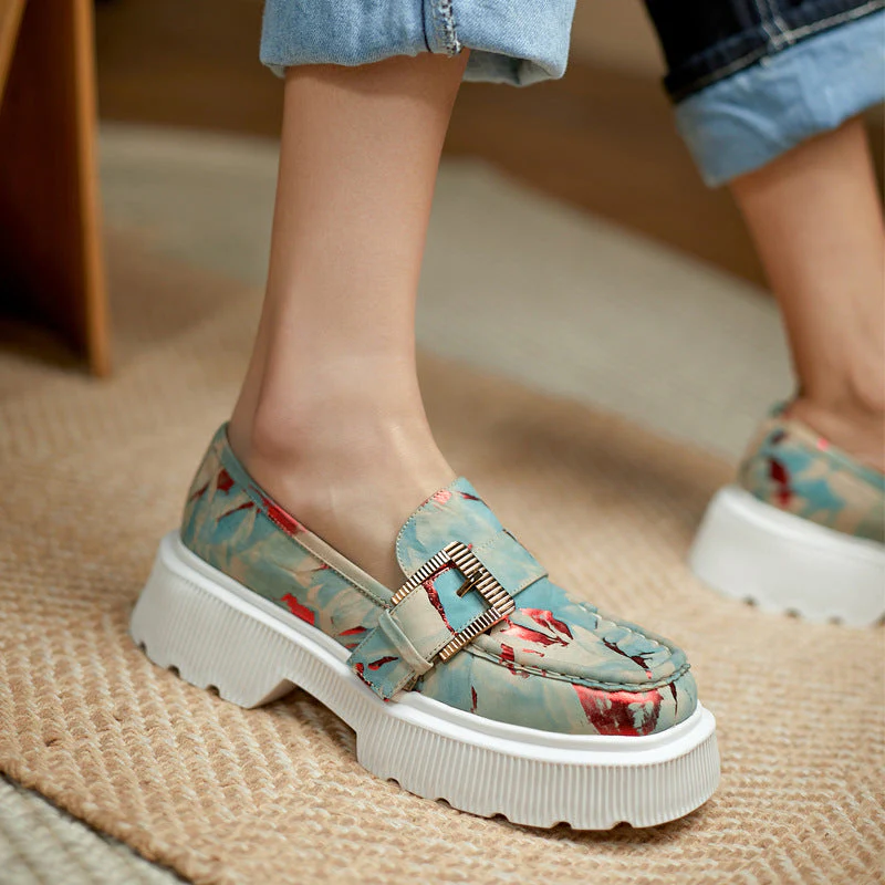 Stella Chaussures Femme – Mocassins à Plateforme Ajourée avec Boucle & Semelle en Caoutchouc Confortable - Image 5