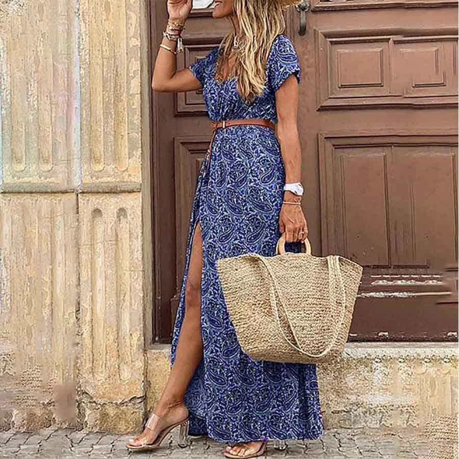 Susan Robe Fleurie Femme – Élégante Robe à Col en V en Polyester avec Coupe Confortable et Style Chic - Image 10