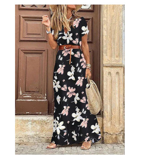 Susan Robe Fleurie Femme – Élégante Robe à Col en V en Polyester avec Coupe Confortable et Style Chic - Image 16