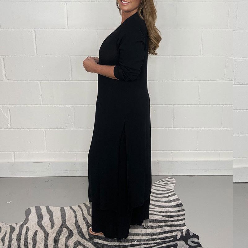 Tess Ensemble Femme Deux Pièces – Haut Long Ample avec Pantalon Taille Haute & Ceinture Élastique - Image 3