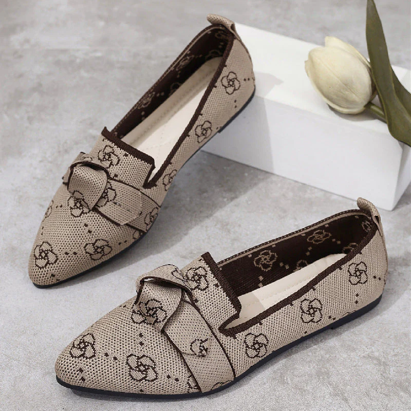 Victoria Ballerines Femme – Chaussures Pointues en Maille avec Nœud Décoratif & Talon Plat - Image 8